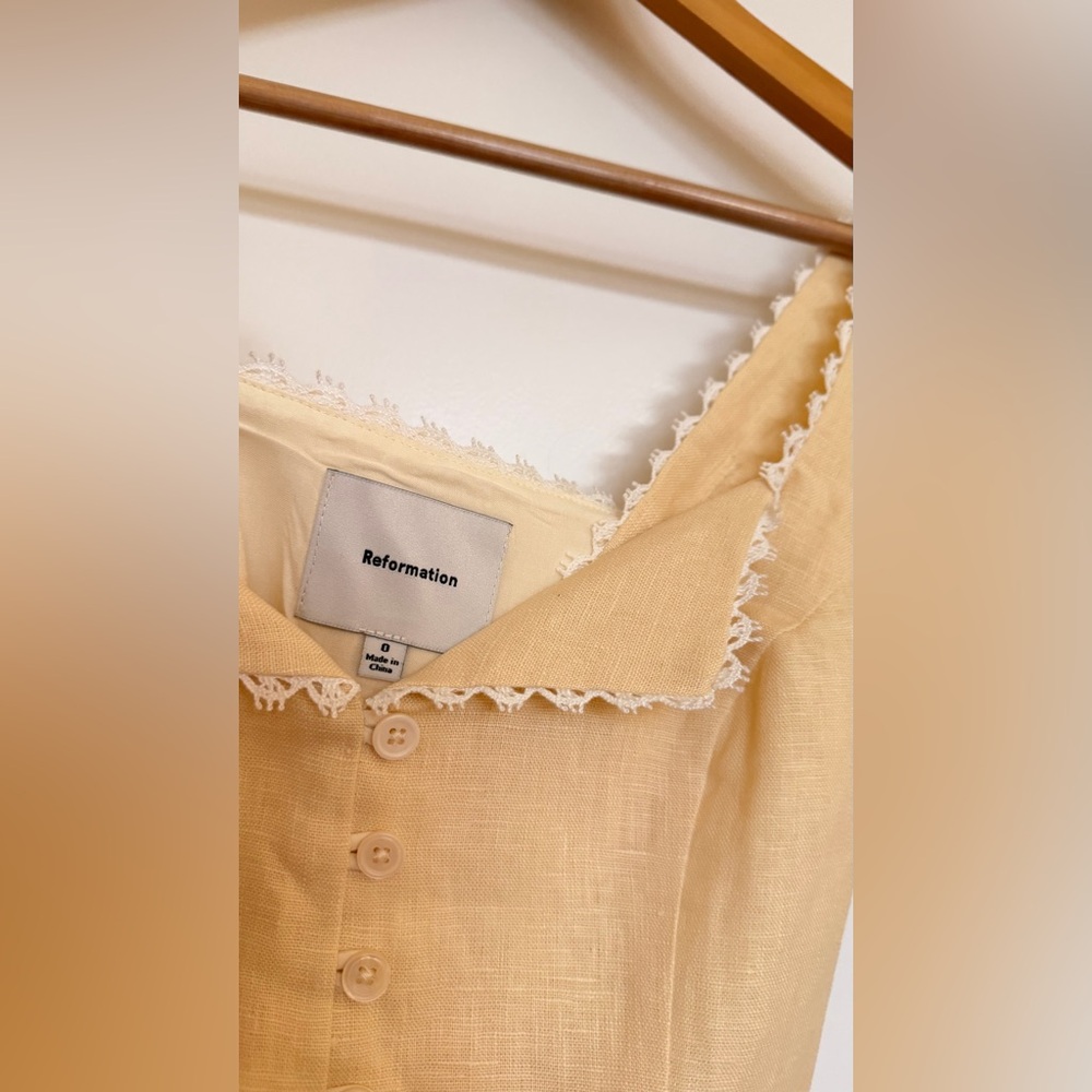 Reformation Viola Linen Top in Sugar. Brand new without tags, never worn. - Picture 8 of 12